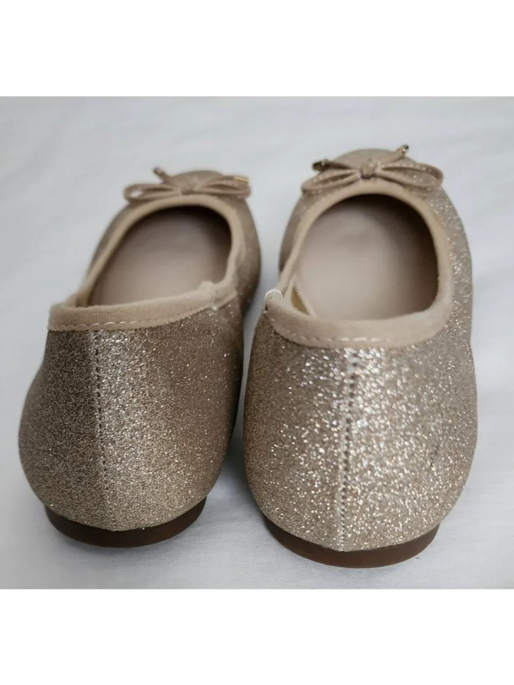 Xappeal Women's Gold TINE Classic Round Toe Bow Ballet Flat Shoes Size 10M